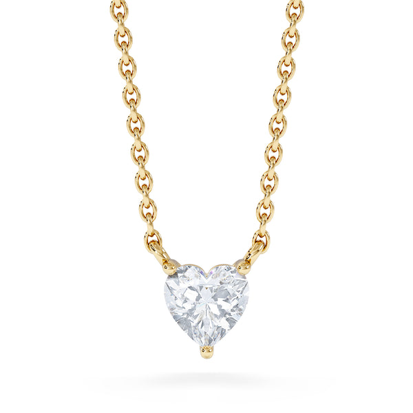 Wanderlust Floating Heart Cut Lab Diamond Solitaire Necklace 0.33ct H/SI in 18K Gold Vermeil